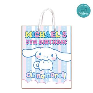 Cinnamoroll Gift Bag Label Template Printable Instant Download