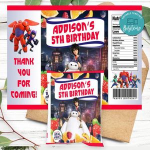 Big Hero 6 Birthday Party Fruit Snack Bag Digital File Printable Instant Download