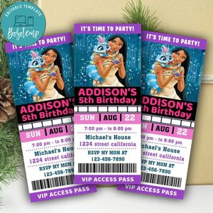 Pocahontas Ticket Invitation Customizable Template Instant Download