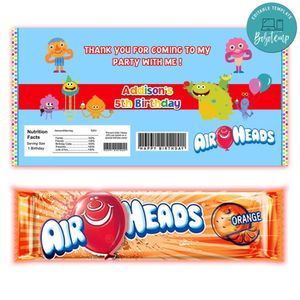 Super Simple Song Airhead Candy Wrapper Template Printable Instant Download