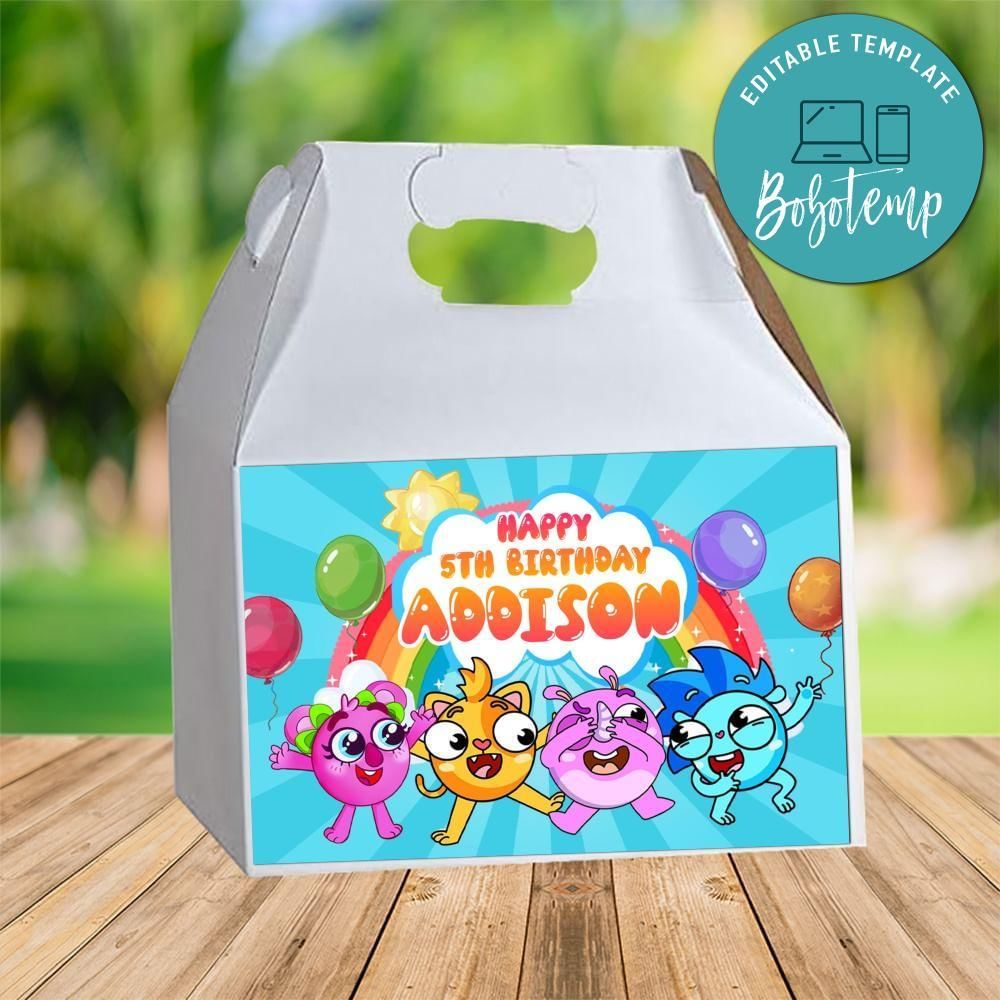 Baby Zoo Gable Box Digital File Printable Instant Download