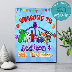 Garten Of Banban Birthday Welcome Sign Digital File Printable Instant Download