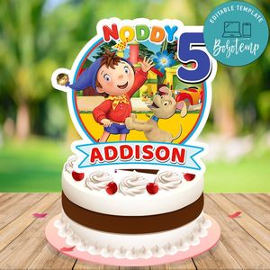 Noddy Birthday Cake Topper Template Printable Instant Download