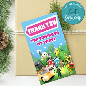 Adopt Me Thank You Tag Customizable Template To Print At Home Instant Download