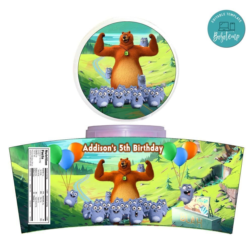 Grizzy And The Lemmings Cotton Candy Label Template To Print At Home Instant Download