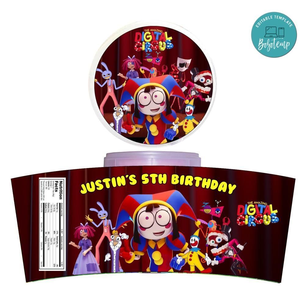 Digital Circus Cotton Candy Label Template To Print At Home Instant Download