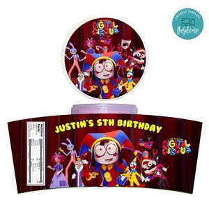 Digital Circus Cotton Candy Label Template To Print At Home Instant Download