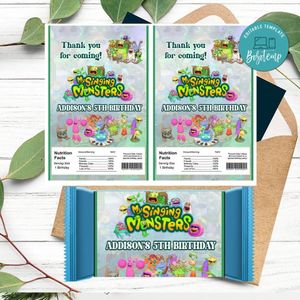 My singing monsters Rice Krispies Treats Template Printable Instant Download