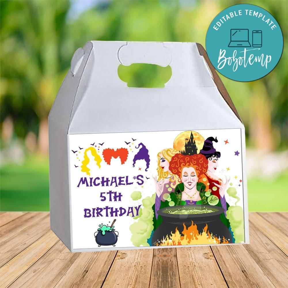 Hocus Pocus Gable Box Digital File Printable Instant Download