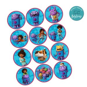 Boov Home Cupcake Toppers Template Printable Instant Download