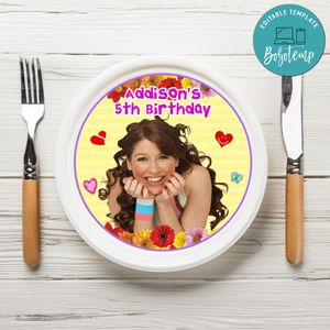 Floricienta Birthday Plate Template Customizable To Print At Home Instant Download