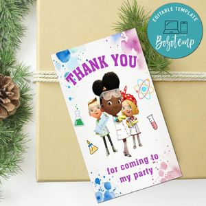 Ada Twist scientist Thank you tag Customizable Template to Print at Home Instant Download