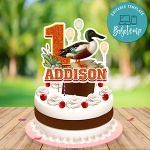 One Lucky Duck Cake Topper Template Printable Instant Download