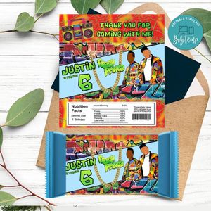 Fresh prince Candy bar Label Customizable Template Instant Download
