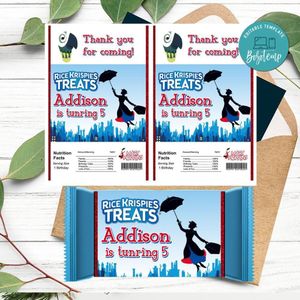 Mary Poppin Rice Krispies Treats Template Printable Instant Download