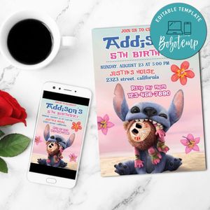 Stitch 2025 Invitation Customizable Template to Print at Home Instant Download