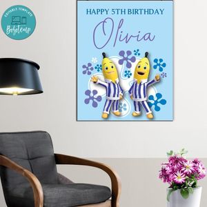 Bananas In Pyjamas Birthday Poster Digital File Printable Instant Download