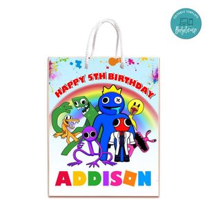 Rainbow Friends Roblox Gift Bag Label Template Printable Instant Download