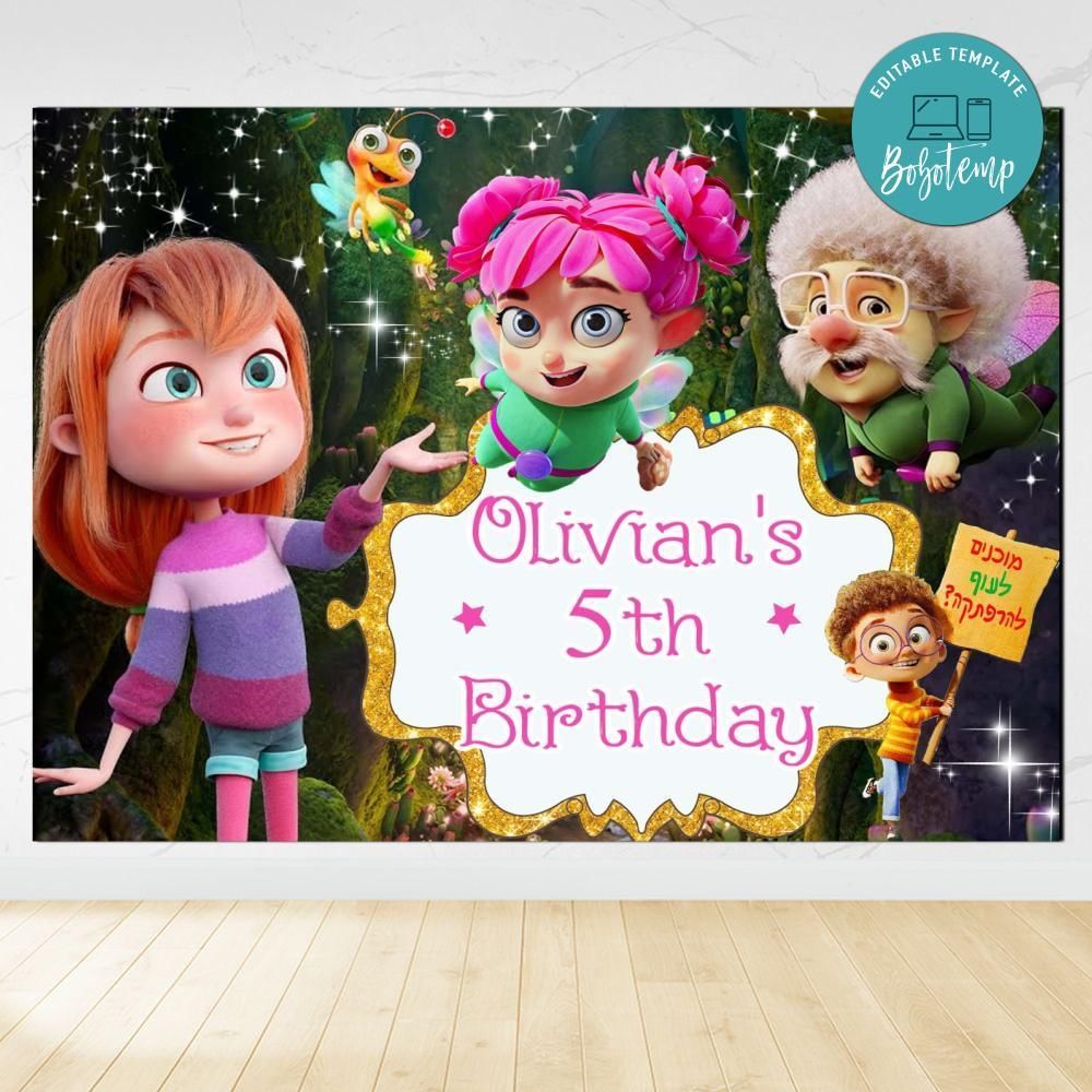 My Fairy Troublemaker Birthday Backdrop Digital File Template Instant Download