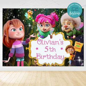 My Fairy Troublemaker Birthday Backdrop Digital File Template Instant Download