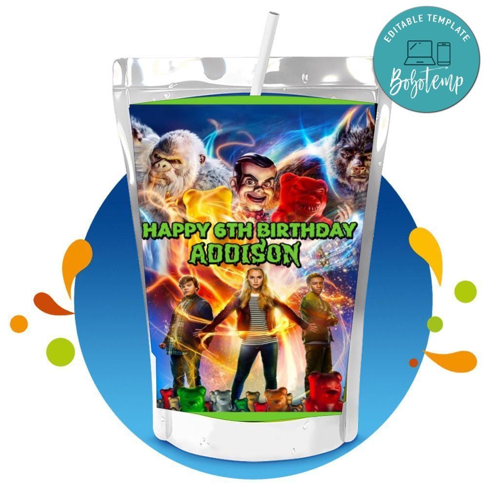 Goosebumps Capri Sun Birthday Label Digital File Printable Instant Download