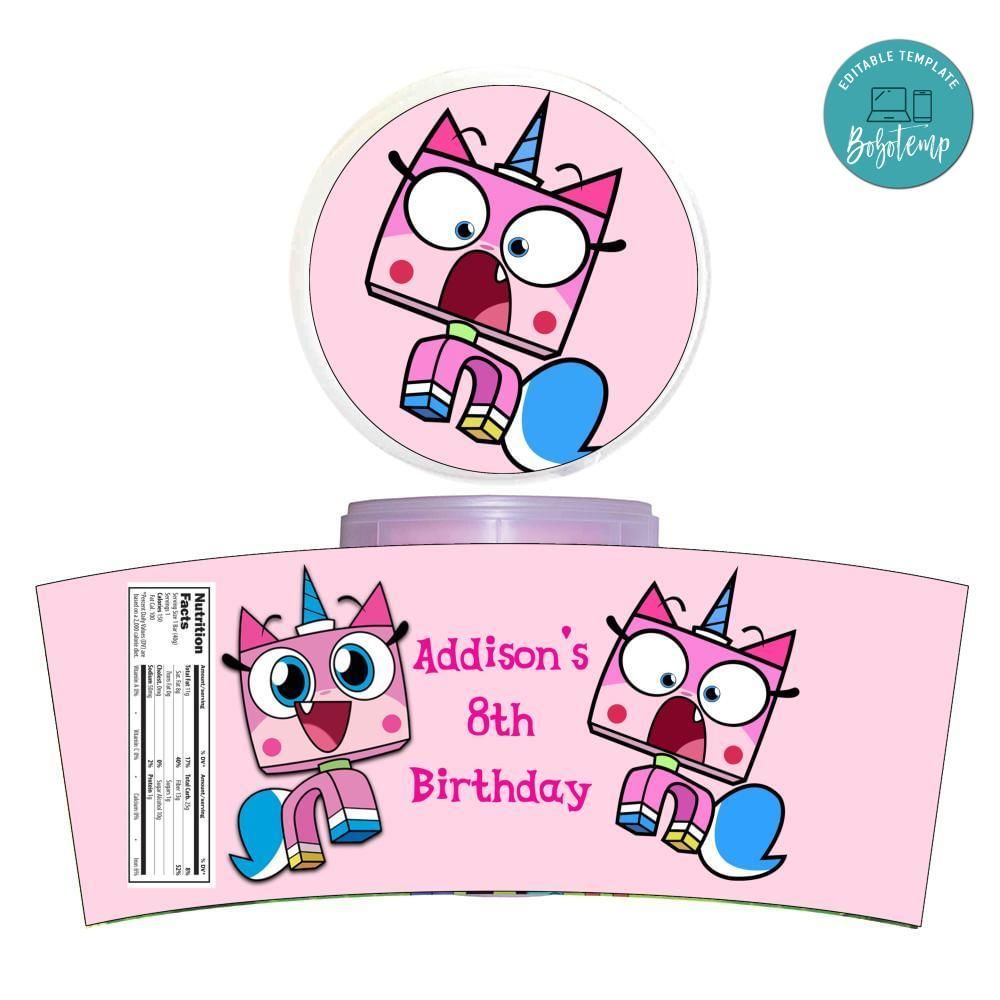 Unikitty Cotton Candy Label Template To Print At Home Instant Download