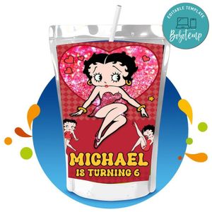 Betty boop Capri Sun Birthday Labels Digital File Printable Instant Download