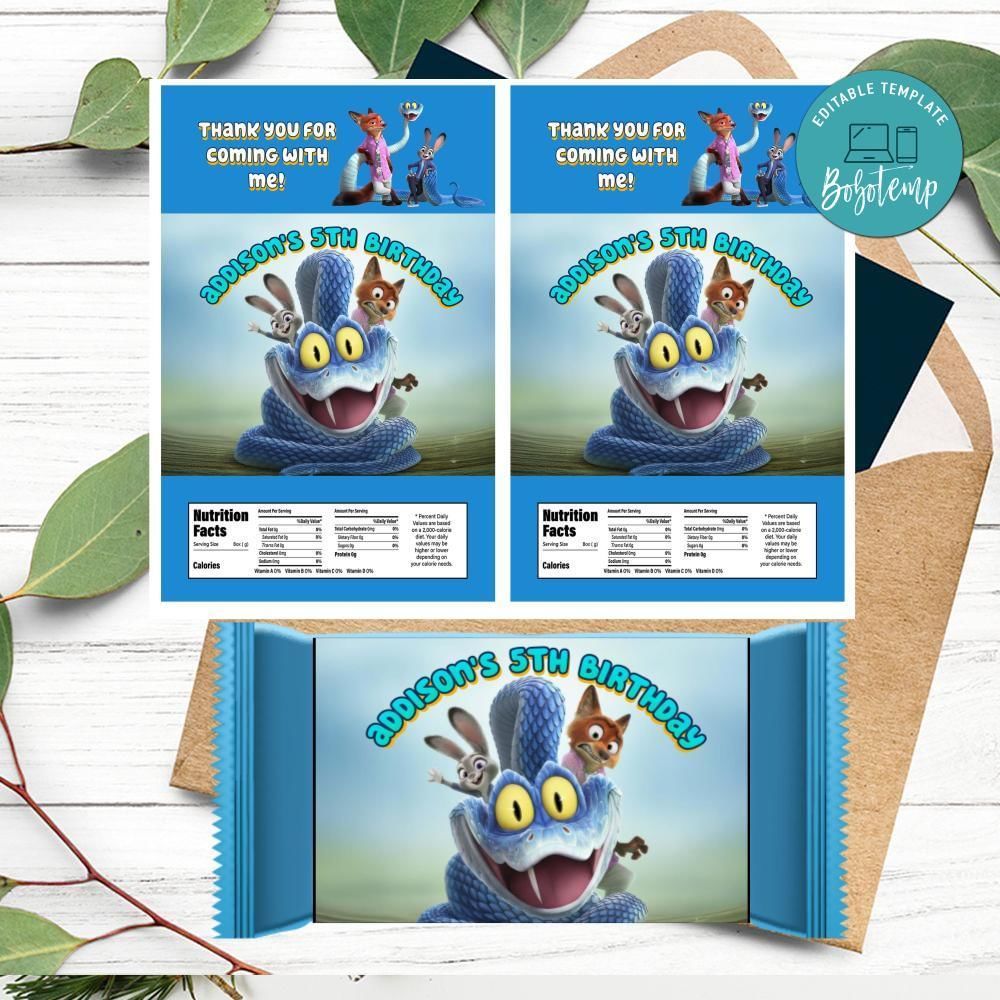 Zootopia 2 Rice Krispies Treats Printable Instant Download
