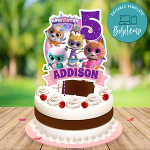 Super Kitties Cake Topper Template Printable Instant Download