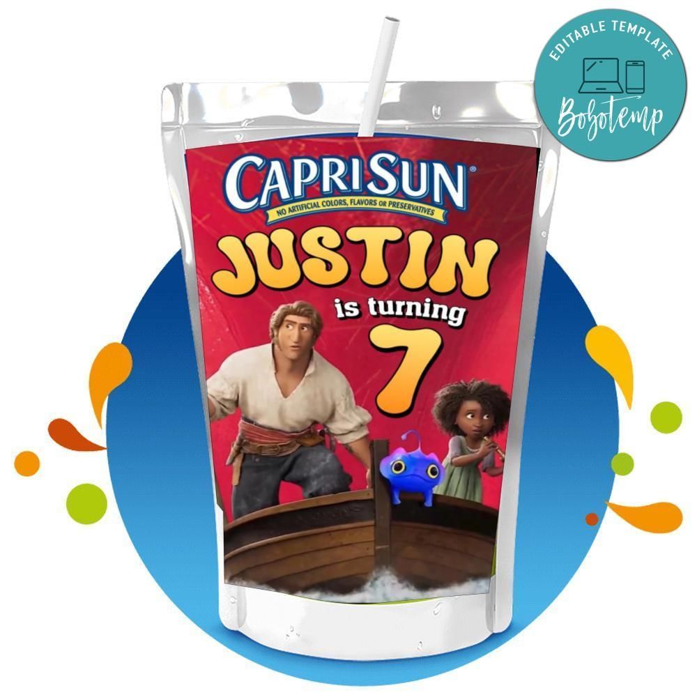 Sea Beast Capri Sun Birthday Labels Digital File Printable Instant Download