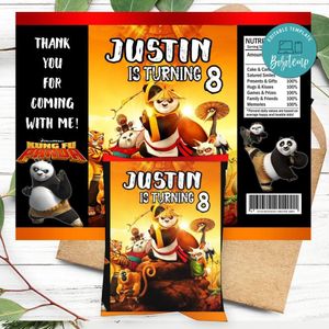 Kung fu panda Birthday Chip Bag Digital File Printable Instant Download