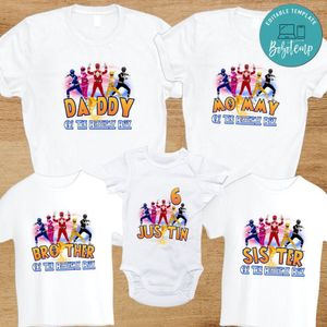 Power Ranger Clastic Family Birthday Vacation PNG file template