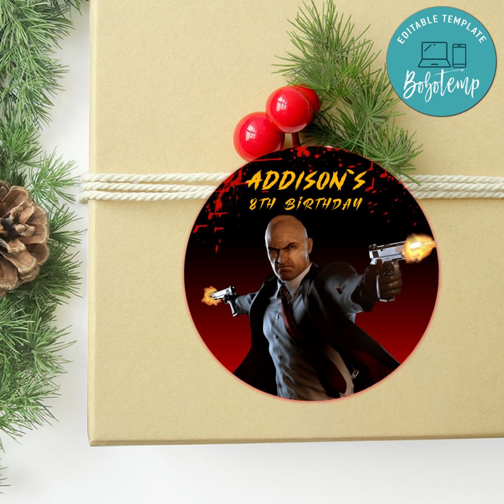 Hitman Circle Sticker Template Customizable DIY | Bobotemp