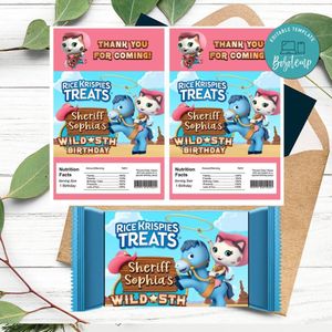 Sheriff Callie Rice Krispies Treats Template Printable Instant Download
