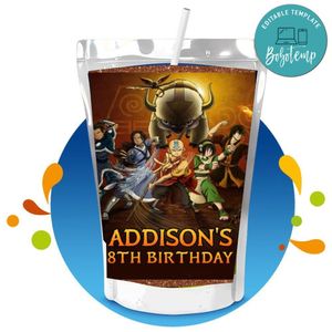 Avatar Airbender Capri Sun Birthday Labels Digital File Printable Instant Download
