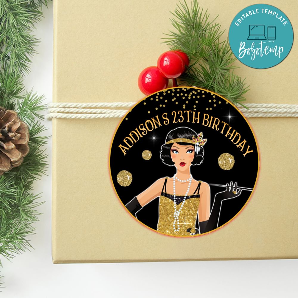 Flapper Circle Sticker Template Customizable DIY | Bobotemp