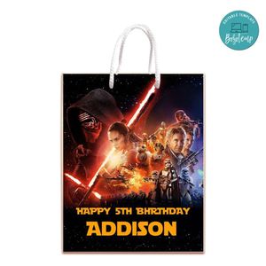 Star Wars Gift Bag Label Template Printable Instant Download