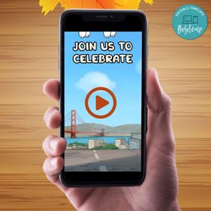 We Bare Bears Birthday Video Invitation Digital Template Customizable Instant Download