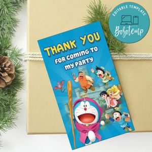 Doraemon Thank You Tag Customizable Template To Print At Home Instant Download