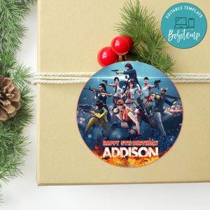 Free fire Circle Sticker Template Customizable to Print at Home Instant Download