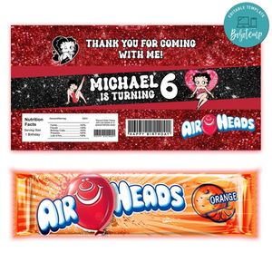 Betty Boop Airhead Candy Wrapper Template Printable Instant Download