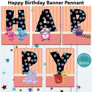 Blue's Clues Banner Pennant Digital File Template Instant Download