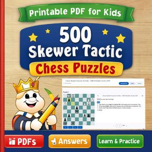 Chess Skewer Puzzles for Kids - 500 Printable Tactics PDF (Part 1)
