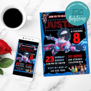 Mechamato Birthday Flyer Customizable Template to Print at Home Instant Download