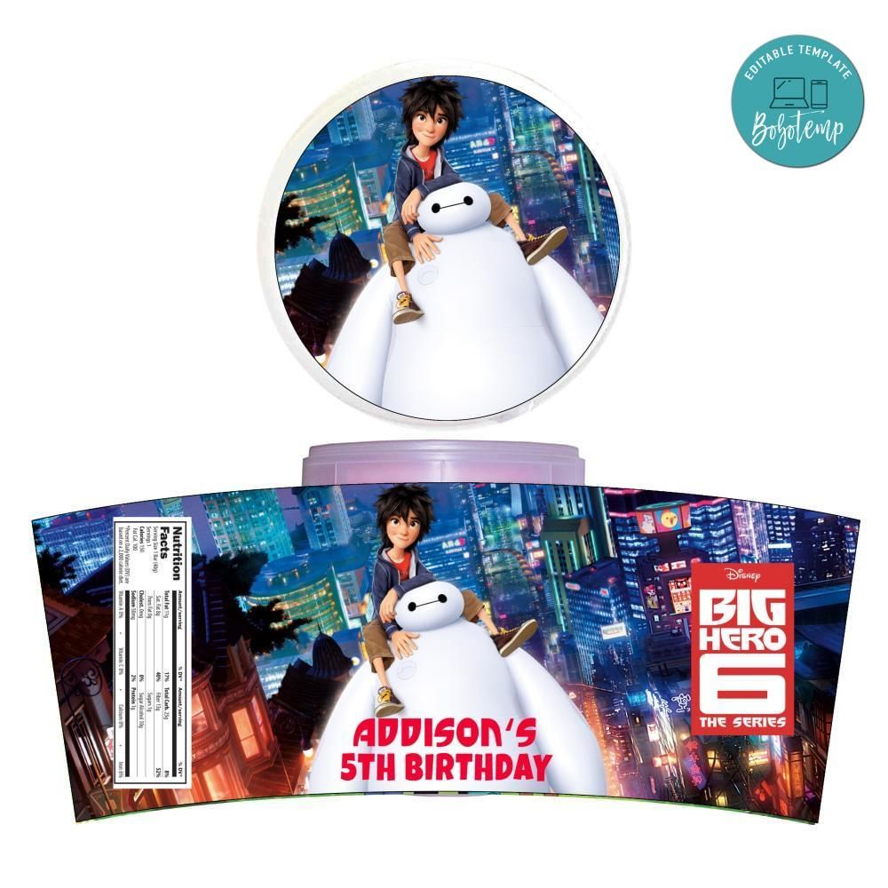 Big Hero 6 Cotton Candy Label Template To Print At Home Instant Download
