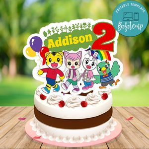 Shimajiro Birthday Cake Topper Template Printable Instant Download