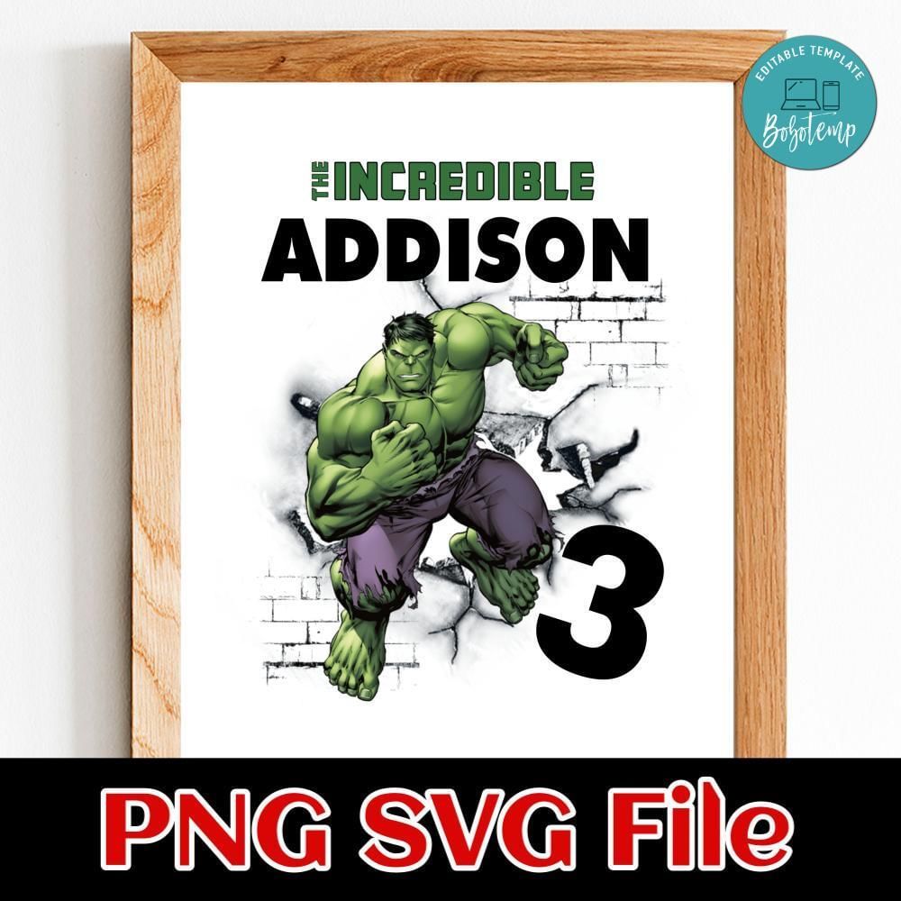 Hulk Birthday Boy Customer request PNG file template