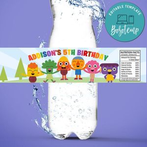 Noodle & Pals Birthday Water Bottle Label Template To Print At Home Instant Download