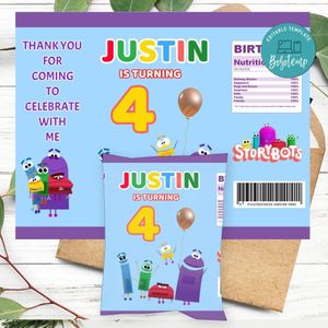 Storybots Birthday Chip Bag Digital File Printable Instant Download