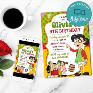 La Chilindrina Mobile Invite Customizable Template Instant Download